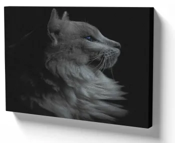 Azulejo decorativo personalizado parede ou mesa Gato branco olhando