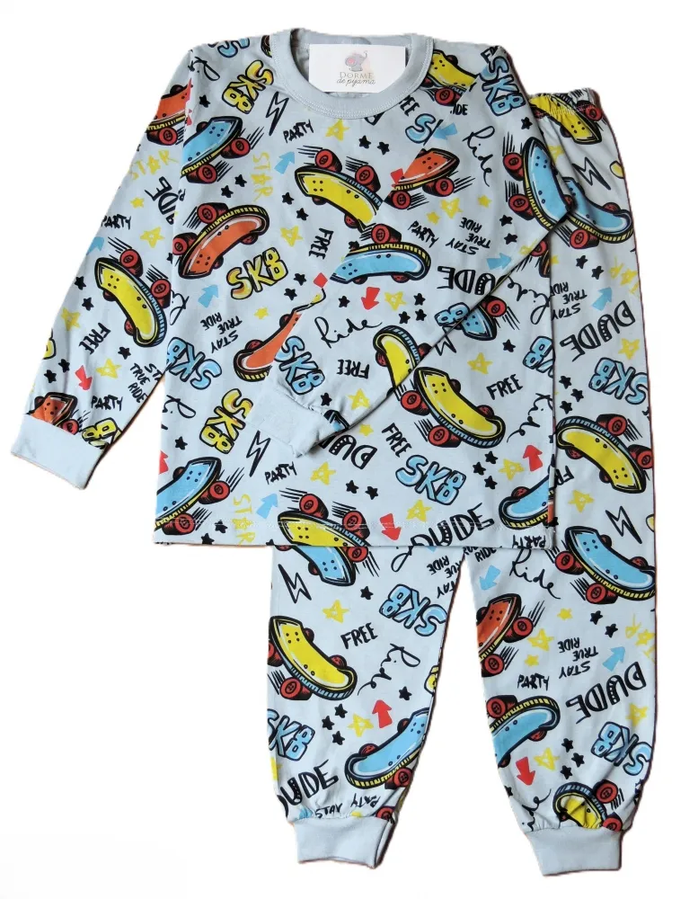 Pijama Infantil Tamanho 10 Masculino Longo com Punho