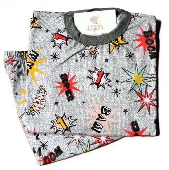 Pijama Infantil Tamanho 10 Masculino Longo com Punho - Foto 2