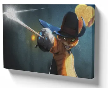 Azulejo decorativo personalizado parede ou mesa Gato de Botas lutando