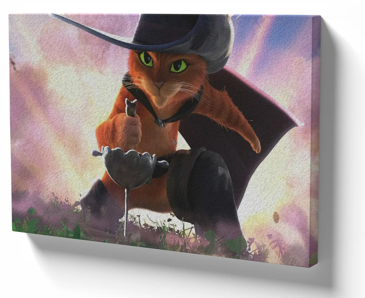 Azulejo decorativo personalizado parede ou mesa Gato de Botas espada