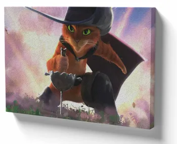 Azulejo decorativo personalizado parede ou mesa Gato de Botas espada