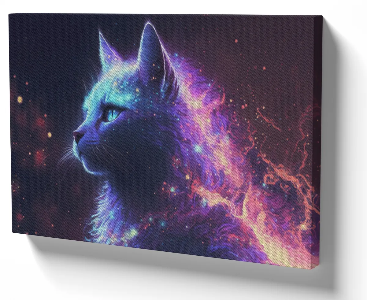 Azulejo decorativo personalizado parede ou mesa Gato galáxia