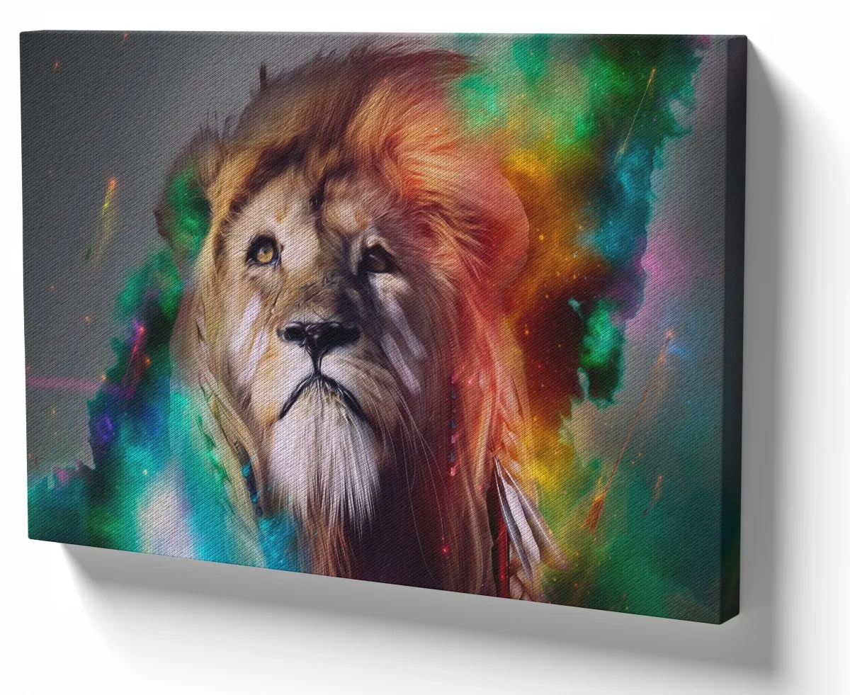 Azulejo decorativo personalizado parede ou mesa Leão multicolorido gato lion