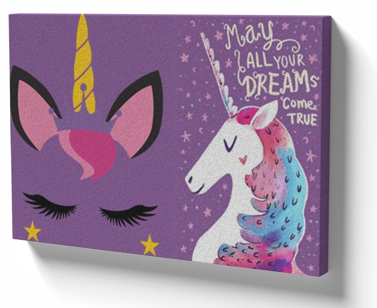Azulejo decorativo personalizado parede ou mesa Unicórnio may yout dreams come true