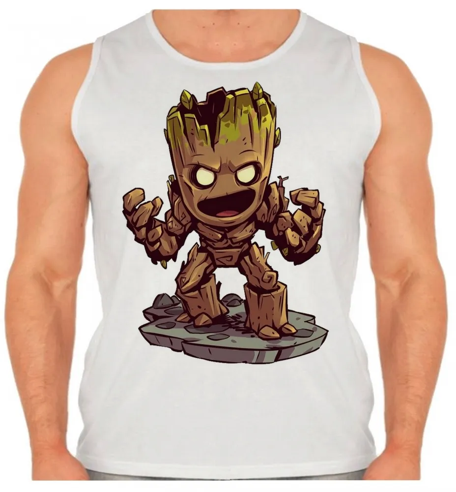 Camiseta Regata adulto ou infantil Groot vingadores guardioes galaxia