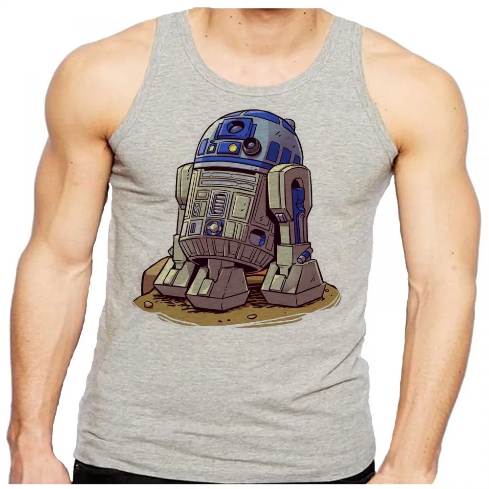 Camiseta Regata adulto ou infantil R2 D2 robo star wars antigo Imagem