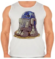 Camiseta Regata adulto ou infantil R2 D2 robo star wars antigo - Foto 2
