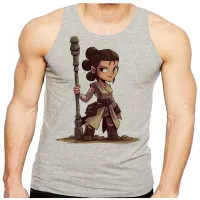 Camiseta Regata adulto ou infantil rey jedi star wars mulher - Foto 2