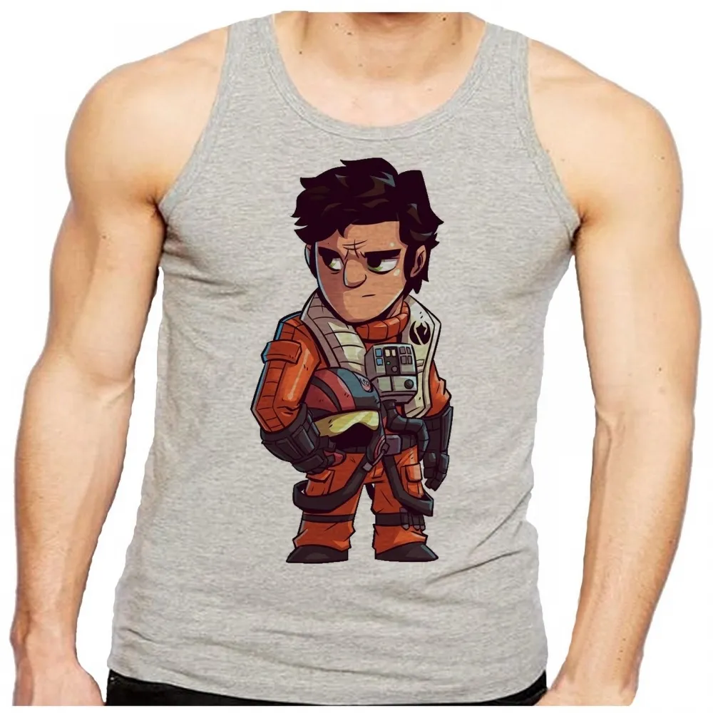 Camiseta Regata adulto ou infantil Star wars piloto Poe Dameron