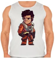 Camiseta Regata adulto ou infantil Star wars piloto Poe Dameron - Foto 2