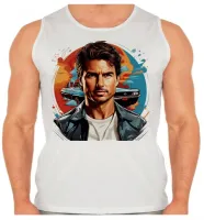 Camiseta Regata adulto ou infantil Tom cruise top gun ator piloto carro - Foto 2