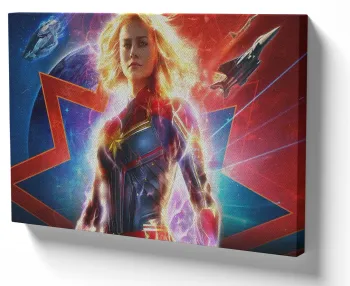 Azulejo decorativo personalizado parede ou mesa Capitã Marvel uniforme