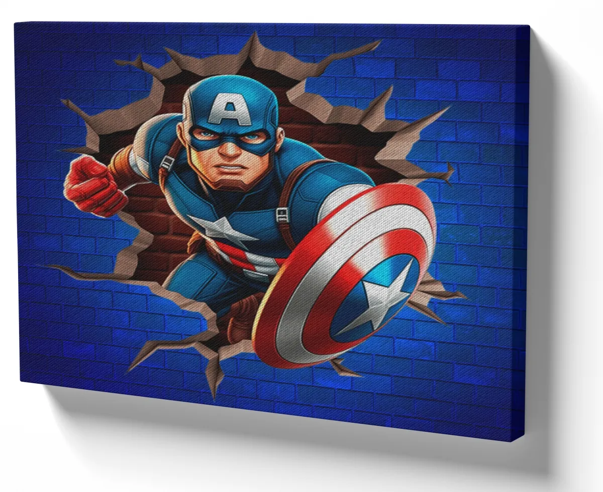 Azulejo decorativo personalizado parede ou mesa Capitão América tijolos