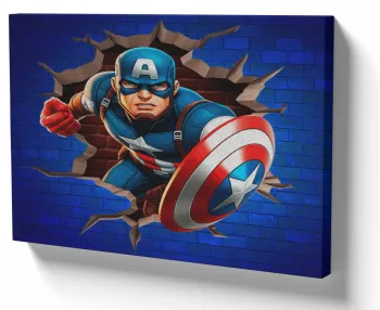 Azulejo decorativo personalizado parede ou mesa Capitão América tijolos