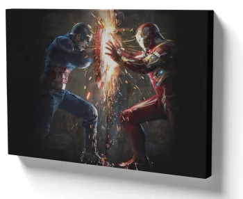 Azulejo decorativo personalizado parede ou mesa Capitão América vs Homem de Ferro