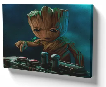 Azulejo decorativo personalizado parede ou mesa Guardiões Galáxia Groot controle