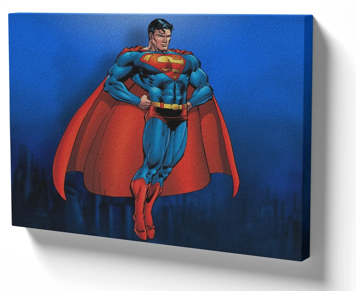 Azulejo decorativo personalizado parede ou mesa Superman desenho voando Imagem
