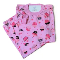 Pijama Infantil Tamanho 12 Feminino Longo com Punho - Foto 4