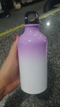 SQUEEZE MOSQUETÃO ALUMINIO 500ML BRANCA BOCA BICOLOR - Foto 2