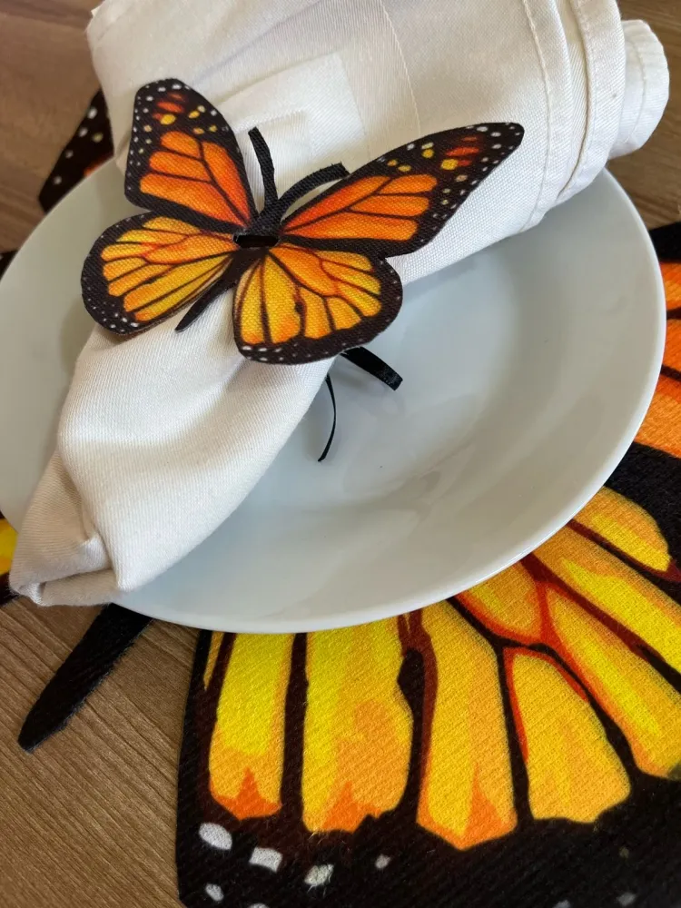 PORTA GUARDANAPO TECIDO- BORBOLETA