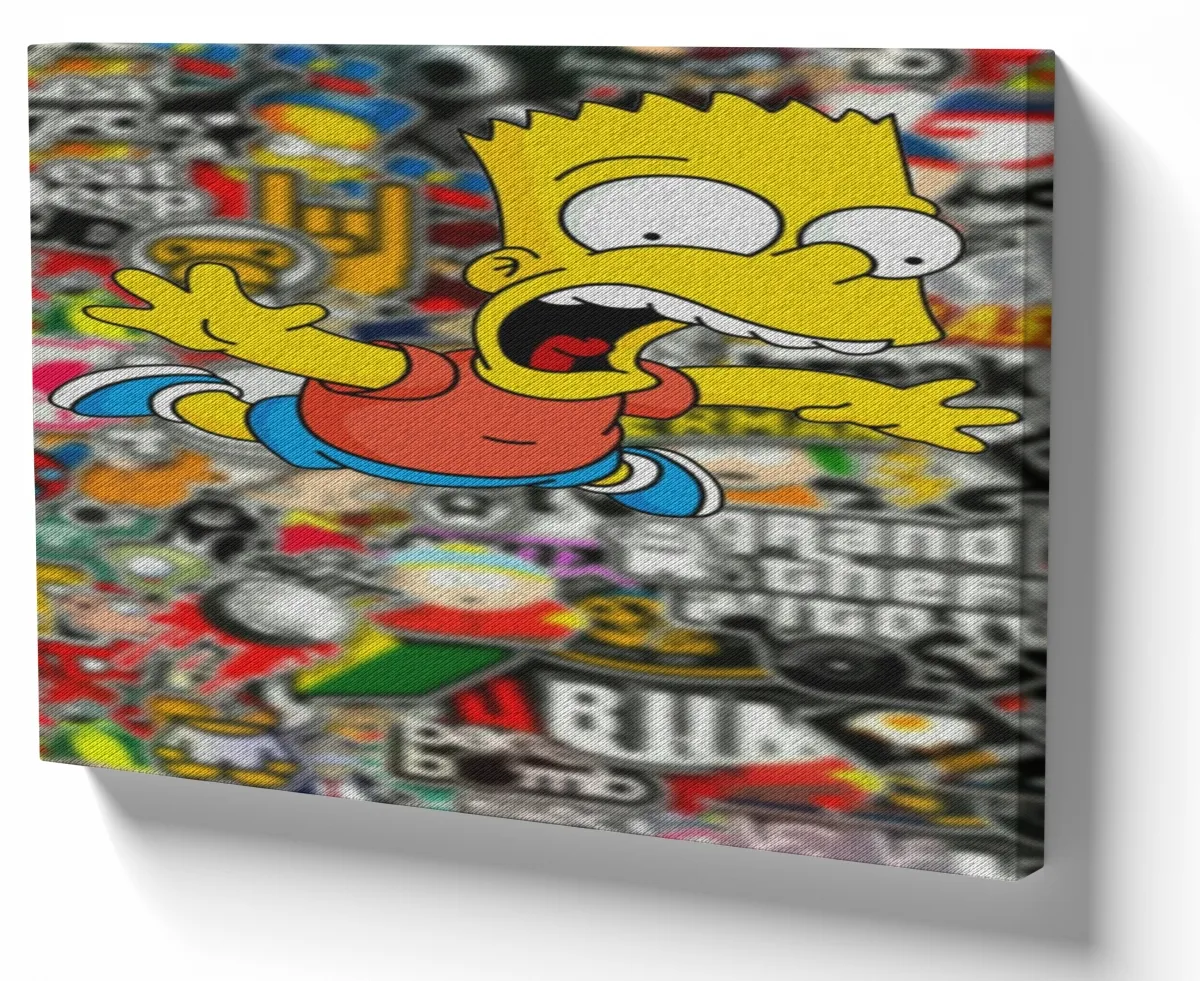 Azulejo decorativo personalizado parede ou mesa Bart Simpson caindo