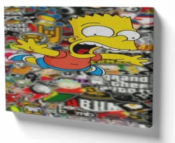 Azulejo decorativo personalizado parede ou mesa Bart Simpson caindo