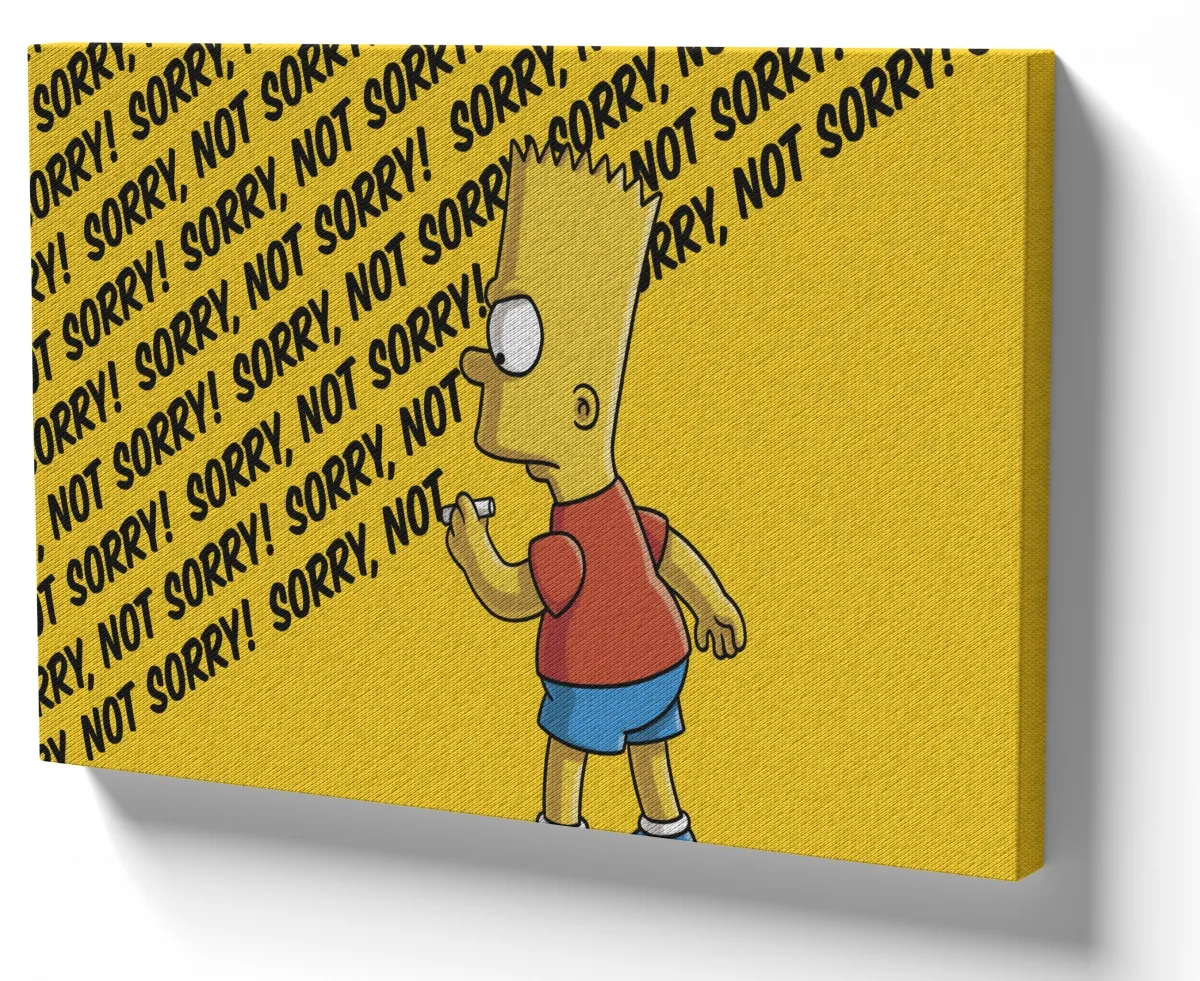 Azulejo decorativo personalizado parede ou mesa Bart Simpsons sorry not sorry