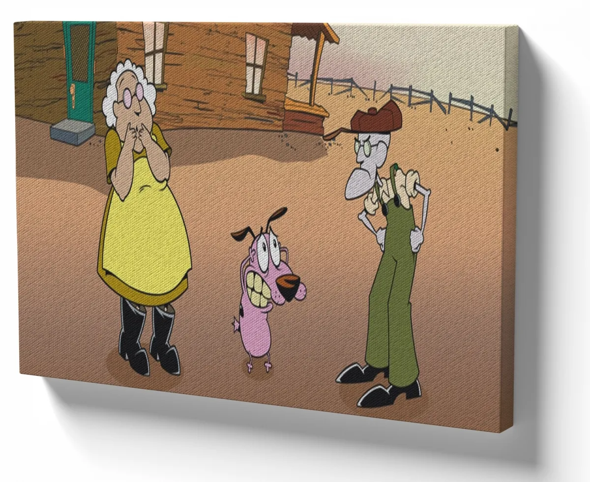 Azulejo decorativo personalizado parede ou mesa Coragem o cão covarde