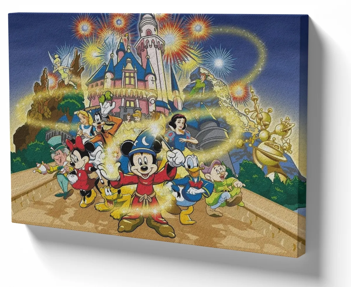 Azulejo decorativo personalizado parede ou mesa Disney castelo mickey pluto pateta