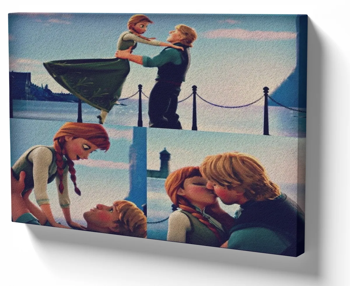 Azulejo decorativo personalizado parede ou mesa Frozen Anna e Christopher Imagem