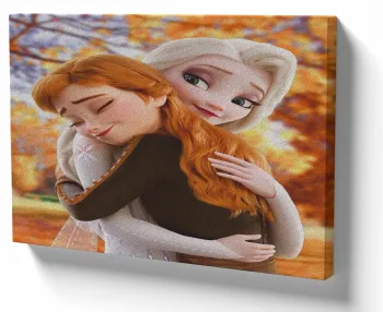 Azulejo decorativo personalizado parede ou mesa Frozen Elza e Anna outono abraço