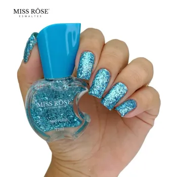 MISS RÔSE - Esmalte Glitter - Cor A504 - 12ml