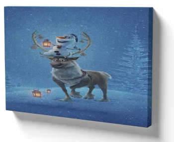 Azulejo decorativo personalizado parede ou mesa Frozen Olaf e Svan