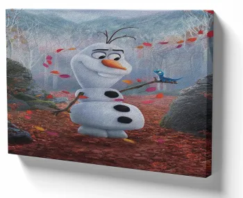Azulejo decorativo personalizado parede ou mesa Frozen Olaf folhas