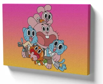 Azulejo decorativo personalizado parede ou mesa Gumball família desenho
