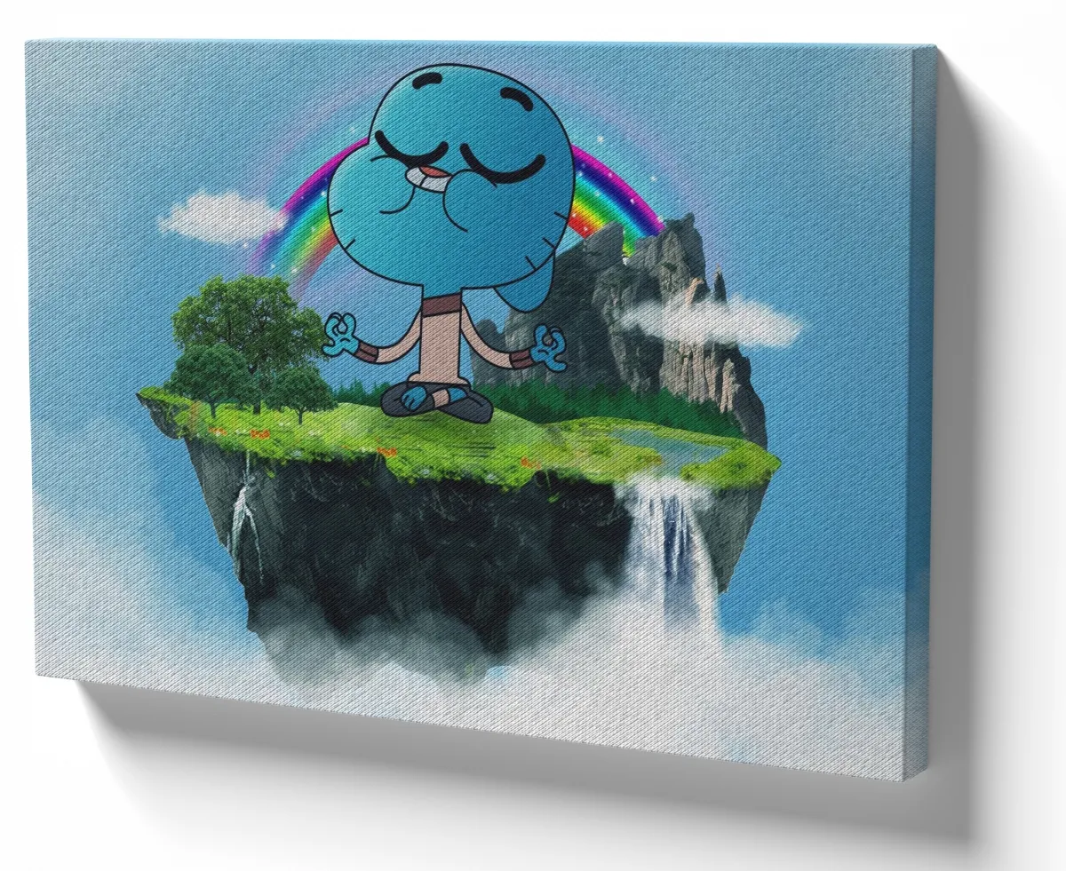 Azulejo decorativo personalizado parede ou mesa Gumball meditando desenho
