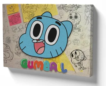 Azulejo decorativo personalizado parede ou mesa Gumball rosto desenho