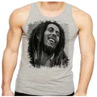 Camiseta Regata adulto ou infantil Bob Marley black whithe reggae - Foto 2