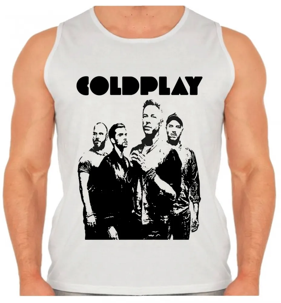 Camiseta Regata adulto ou infantil Coldplay banda rock antiga Imagem
