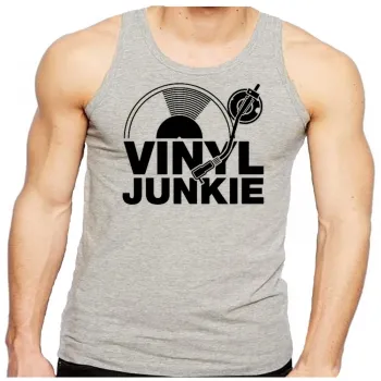 Camiseta Regata adulto ou infantil Dj musica vinil Junkie Hip Hop Dance Trance - Foto 2