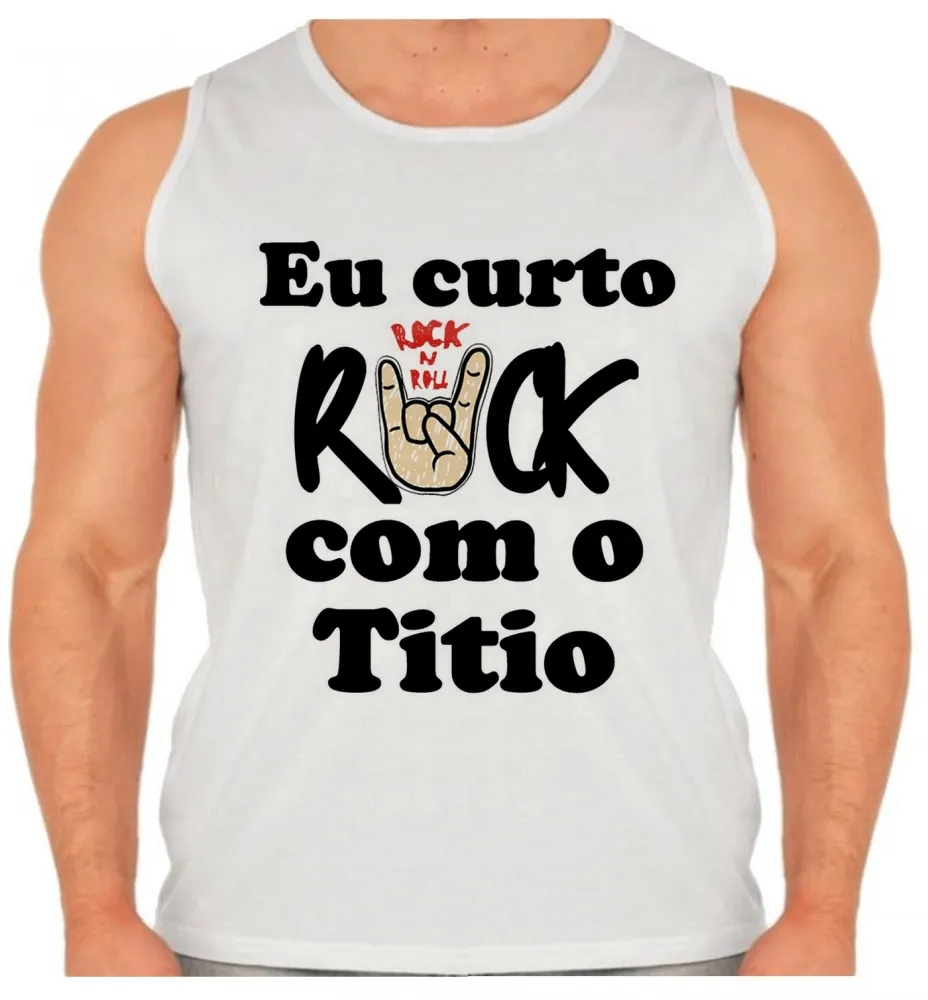 Camiseta Regata adulto ou infantil Eu curto rock com tio Titio Imagem