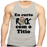 Camiseta Regata adulto ou infantil Eu curto rock com tio Titio - Foto 2