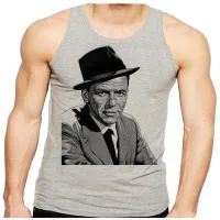 Camiseta Regata adulto ou infantil frank Sinatra cantor chapeu - Foto 2