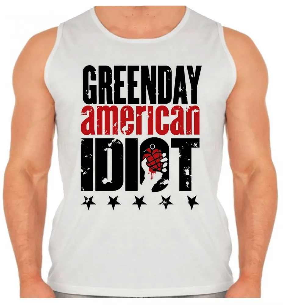 Camiseta Regata adulto ou infantil Green day american idiot rock Imagem