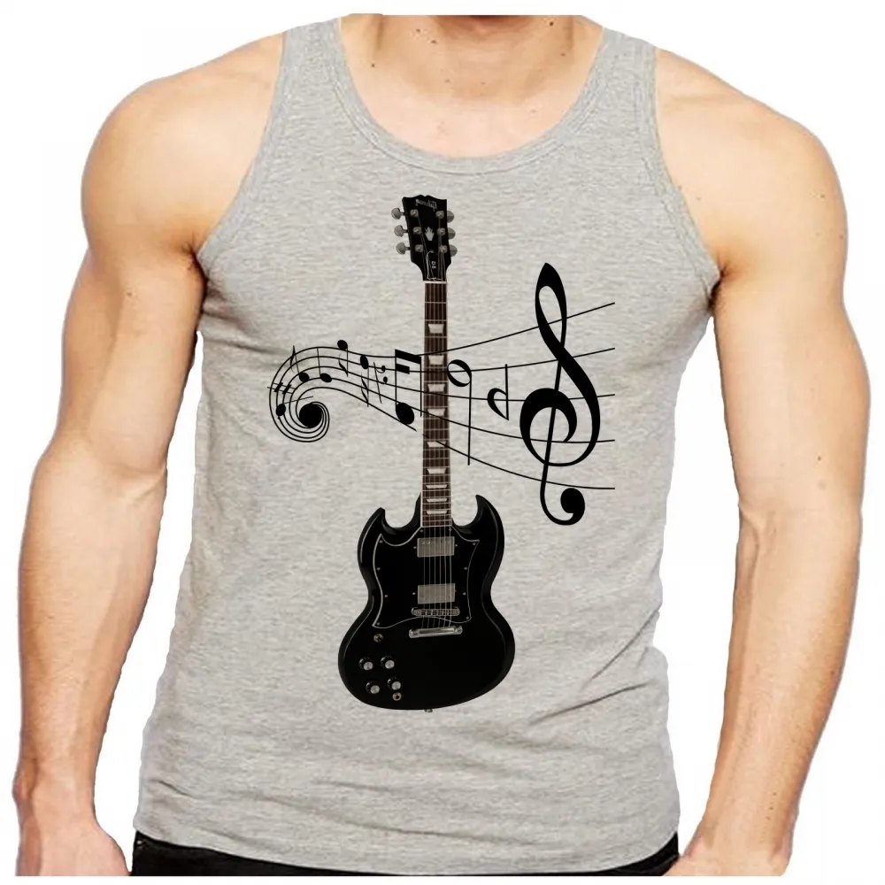 Camiseta Regata adulto ou infantil Guitarra preta black musica Imagem