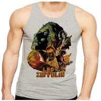 Camiseta Regata adulto ou infantil led zeppelin banda rock antiga - Foto 2