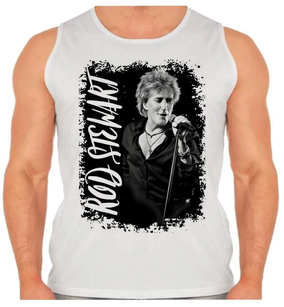 Camiseta Regata adulto ou infantil rod stewart banda rock antiga Imagem