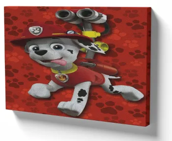 Azulejo decorativo personalizado parede ou mesa Patrulha Canina Marshall bombeiro
