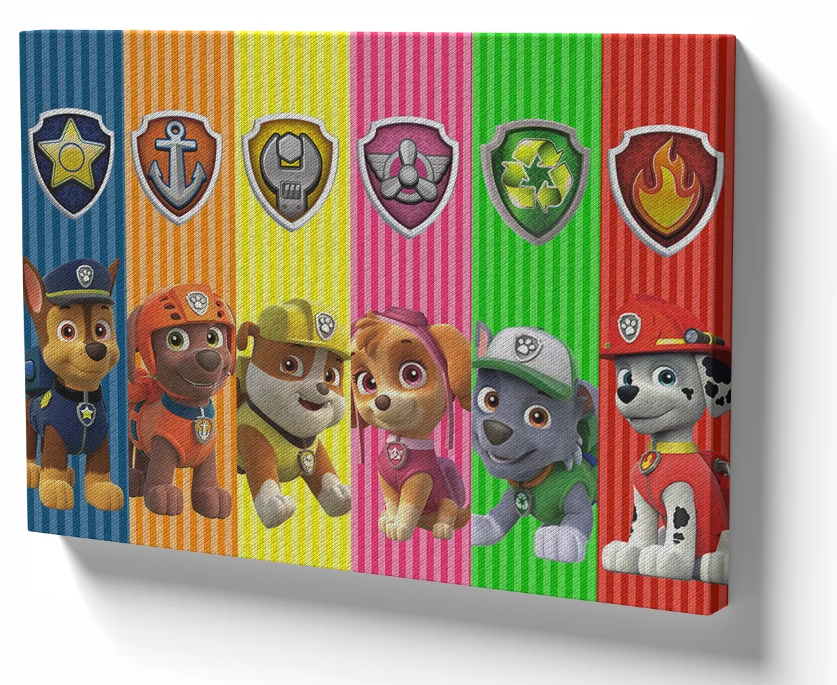 Azulejo decorativo personalizado parede ou mesa Patrulha Canina personagens Imagem